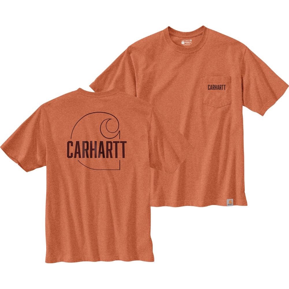 NWT Carhartt loose fit heavyweight s/s pocket C graphic t-shirt, tall L, ginger